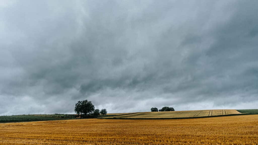 Blick in einen Himmel mit Gewitter 